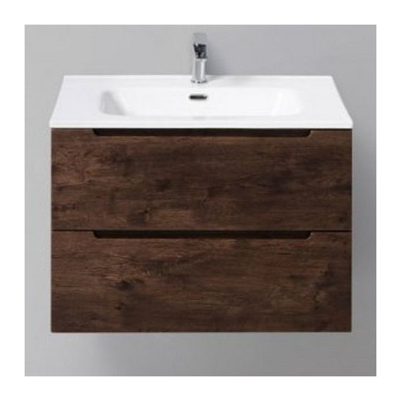 Тумба подвесная с раковиной BelBagno ETNA39-700/390-2C-SO-RW-P 70 см, Rovere Moro, Цвет фасада: Rovere Moro фото 
