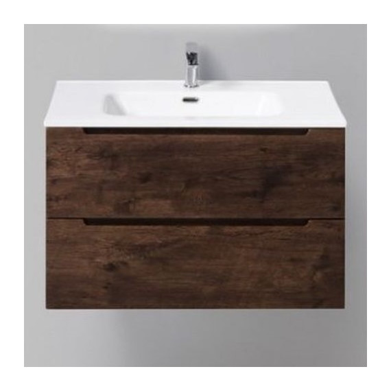 Тумба подвесная с раковиной BelBagno ETNA39-800/390-2C-SO-RW-P 80 см, Rovere Moro, Цвет фасада: Rovere Moro фото 