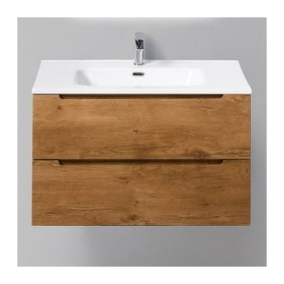 Тумба подвесная с раковиной BelBagno ETNA39-800/390-2C-SO-RN-P 80 см, Rovere Nature, Цвет фасада: Rovere Nature фото 