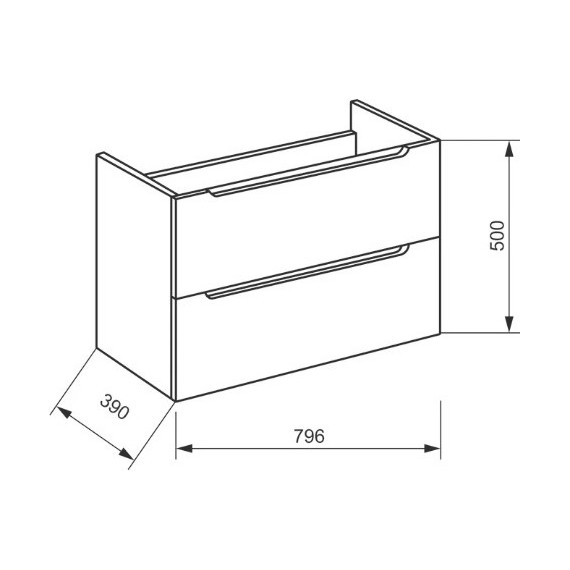 Тумба подвесная с раковиной BelBagno ETNA39-800/390-2C-SO-RW-P 80 см, Rovere Moro, Цвет фасада: Rovere Moro фото 6