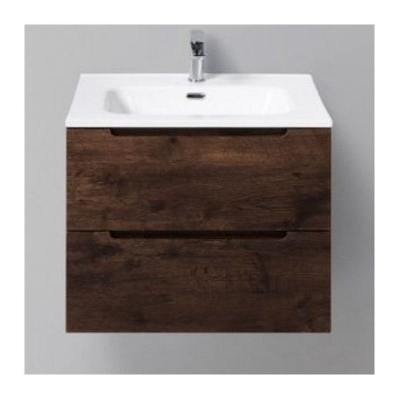 Тумба подвесная с раковиной BelBagno ETNA39-500/390-2C-SO-RW-P 50 см, Rovere Moro, Цвет фасада: Rovere Moro фото 