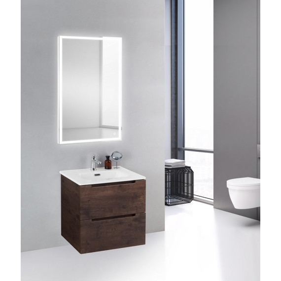 Тумба подвесная с раковиной BelBagno ETNA39-700/390-2C-SO-RW-P 70 см, Rovere Moro, Цвет фасада: Rovere Moro фото 2
