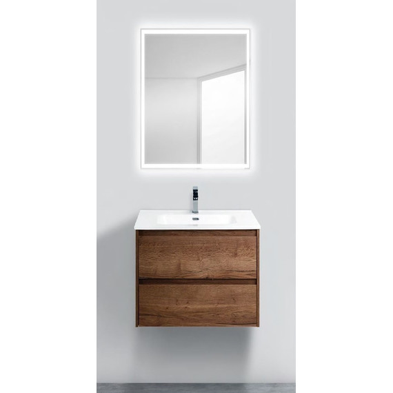 Тумба подвесная с раковиной BelBagno KRAFT 39-500/390-2C-SO-RT 50 см, Rovere Tabacco фото 4
