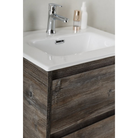 Тумба подвесная с раковиной BelBagno KRAFT 39-600/390-2C-SO-PP 60 см, Pino Pasadena фото 3