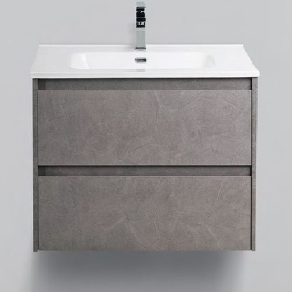 Тумба подвесная с раковиной BelBagno KRAFT 39-600/390-2C-SO-PG 60 см, Pietra Grigio фото 