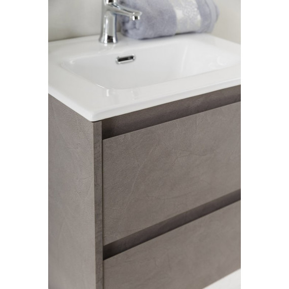 Тумба подвесная с раковиной BelBagno KRAFT 39-600/390-2C-SO-PG 60 см, Pietra Grigio - 3 Тумба подвесная с раковиной BelBagno KRAFT 39-600/390-2C-SO-PG 60 см, Pietra Grigio фото 3