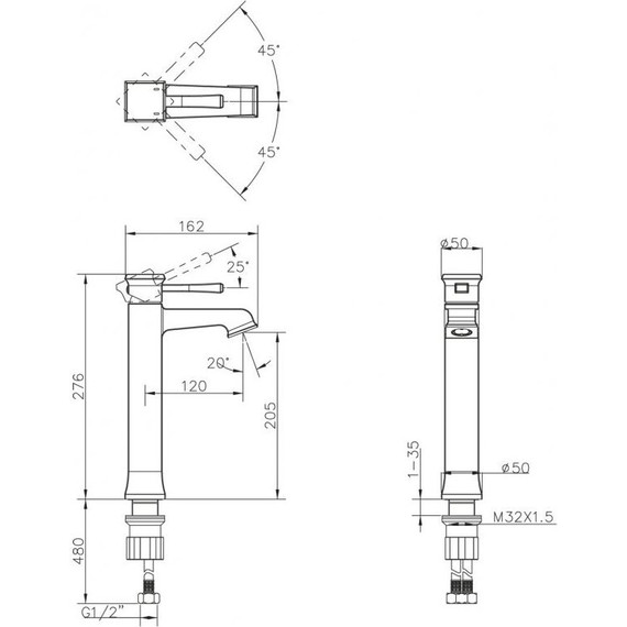 Смеситель для раковины высокий BelBagno Mille MIL-LMC-CRM фото 2