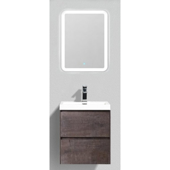 Тумба подвесная с раковиной BelBagno 50 см PIETRA MINI-500-2C-SO-PT, камень фото 2