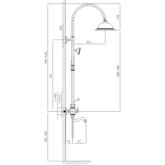 Душевая стойка для ванны Timo Adelia SX-6010/00 - 6 Душевая стойка для ванны Timo Adelia SX-6010/00 фото 6