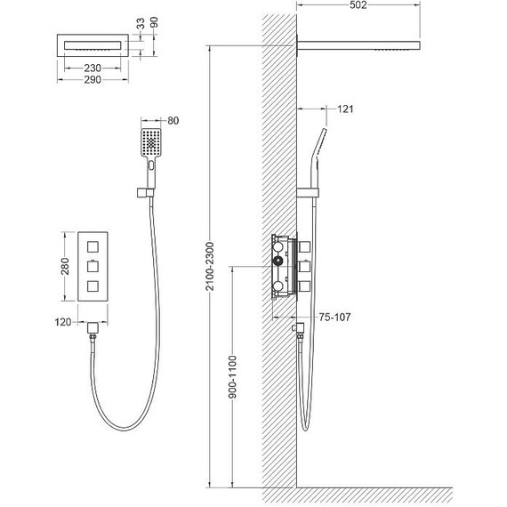 Душевая система для душа с термостатом Timo Petruma SX-5039/00SM - 8 Душевая система для душа с термостатом Timo Petruma SX-5039/00SM фото 8
