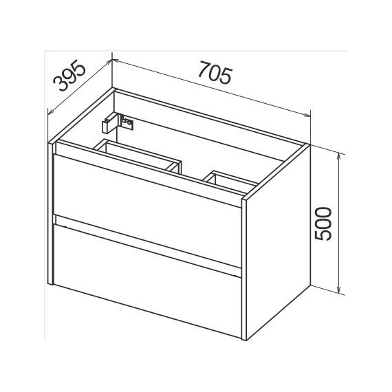 Тумба подвесная с раковиной BelBagno KRAFT 39-700/390-2C-SO-BO 70 см, Bianco Opaco - 5 Тумба подвесная с раковиной BelBagno KRAFT 39-700/390-2C-SO-BO 70 см, Bianco Opaco фото 5