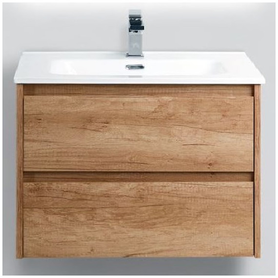 Тумба подвесная с раковиной BelBagno KRAFT 39-800/390-2C-SO-RNN 80 см, Rovere Nebrasca Nature фото 