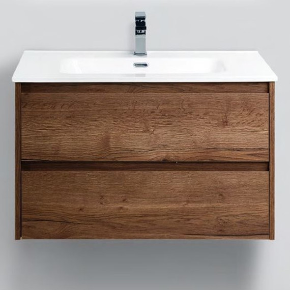 Тумба подвесная с раковиной BelBagno KRAFT 39-800/390-2C-SO-RT 80 см, Rovere Tabacco фото 