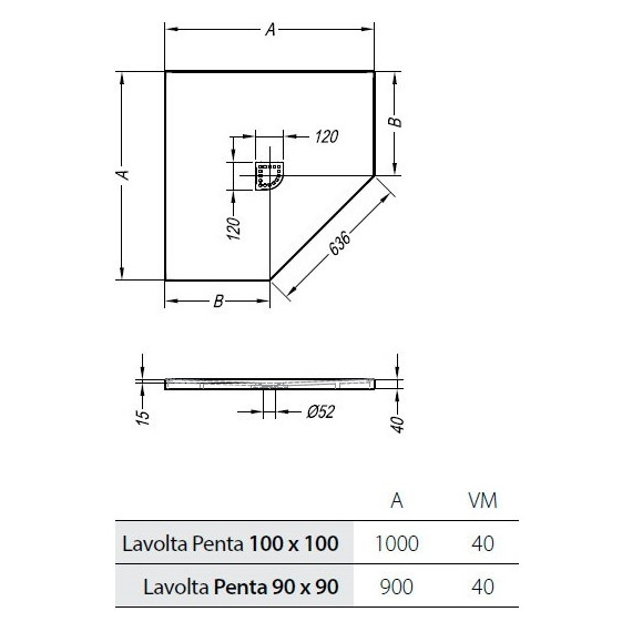 Мраморный поддон Kolpa-San Lavolta Penta 90х90 см фото 3