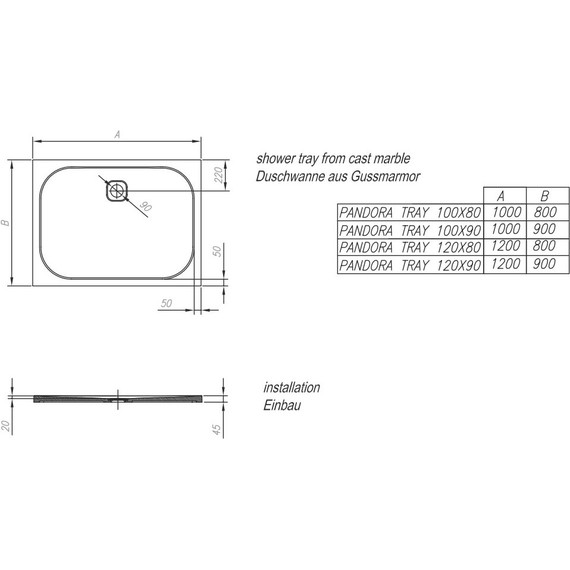 Мраморный поддон Kolpa-San Pandora 100х90 см - 3 Мраморный поддон Kolpa-San Pandora 100х90 см фото 3