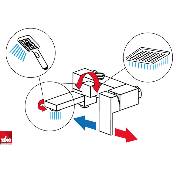 Душевая стойка для ванны Timo Selene SX-2013/03, черный - 7 Душевая стойка для ванны Timo Selene SX-2013/03, черный фото 7