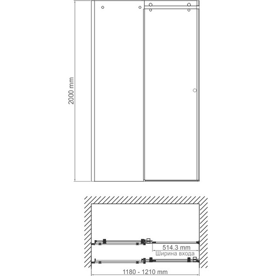 Душевая дверь WasserKraft Vils 120 см 56R05, хром/прозрачное фото 4