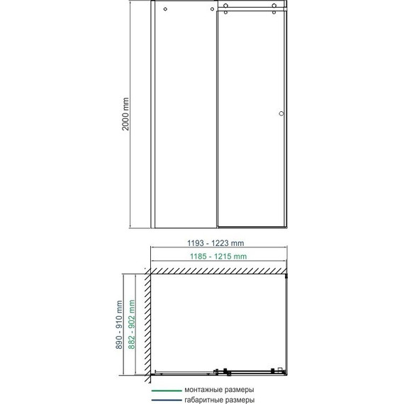 Душевое ограждение WasserKraft Vils 120х90 см 56R07, хром/прозрачное фото 5