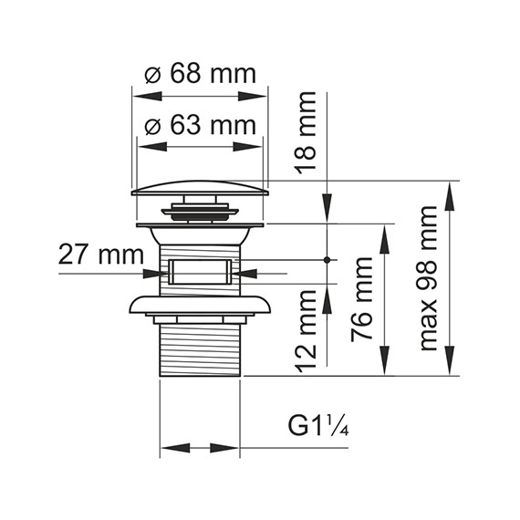 Донный клапан WasserKraft A046, светлая бронза - 2 Донный клапан WasserKraft A046, светлая бронза фото 2