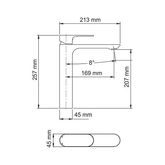 Смеситель для раковины высокий WasserKraft Dinkel 5803H - 7 Смеситель для раковины высокий WasserKraft Dinkel 5803H фото 7