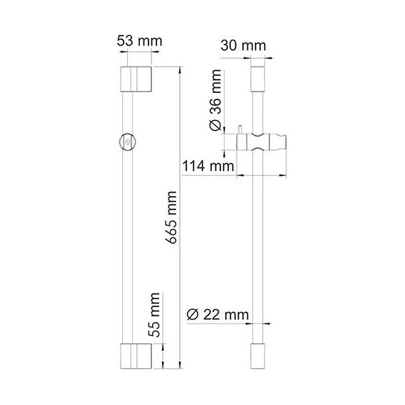 Душевая штанга WasserKraft Elbe A076, черный - 3 Душевая штанга WasserKraft Elbe A076, черный фото 3