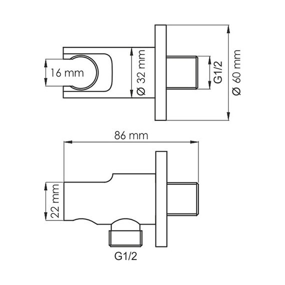 Шланговое подсоединение с держателем WasserKraft Elbe A083, черный - 2 Шланговое подсоединение с держателем WasserKraft Elbe A083, черный фото 2