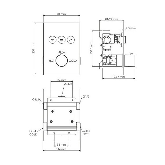 Смеситель для ванны с термостатом WasserKraft Neime 1944 Thermo фото 2