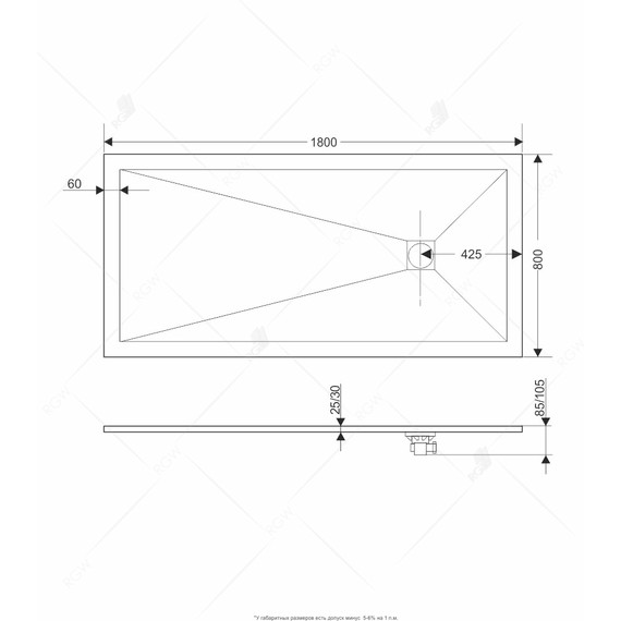 Каменный поддон RGW ST-188W 180х80 см 14152818-01 - 2 Каменный поддон RGW ST-188W 180х80 см 14152818-01 фото 2