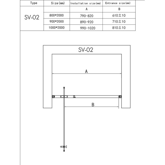 Душевая дверь RGW SV-02B 100 см 06320210-14, черный/прозрачное - 6 Душевая дверь RGW SV-02B 100 см 06320210-14, черный/прозрачное фото 6