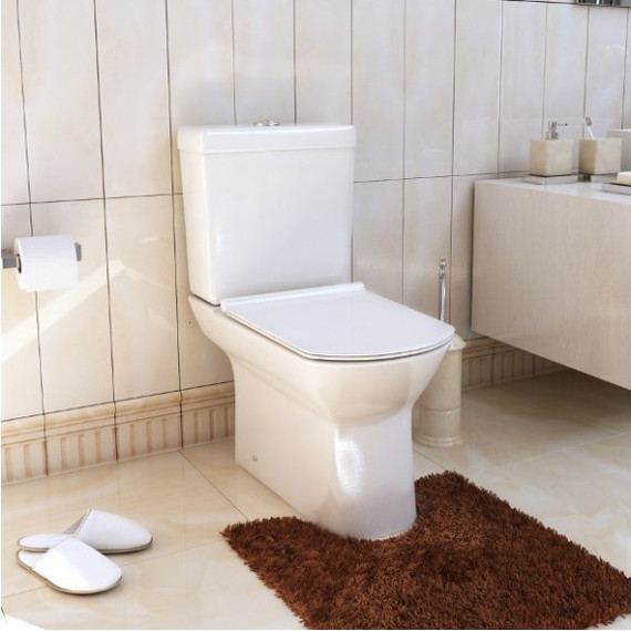 Унитаз-компакт безободковый c функцией биде Sole Quadro с крышкой микролифт - 2 Унитаз-компакт безободковый c функцией биде Sole Quadro с крышкой микролифт фото 2