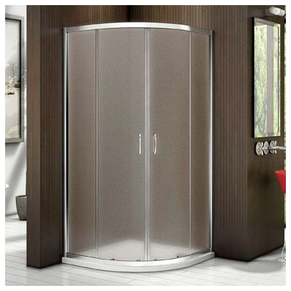 Душевое ограждение Bas Latte R-90-G-WE 90х90 см, алюминий/матовое фото 