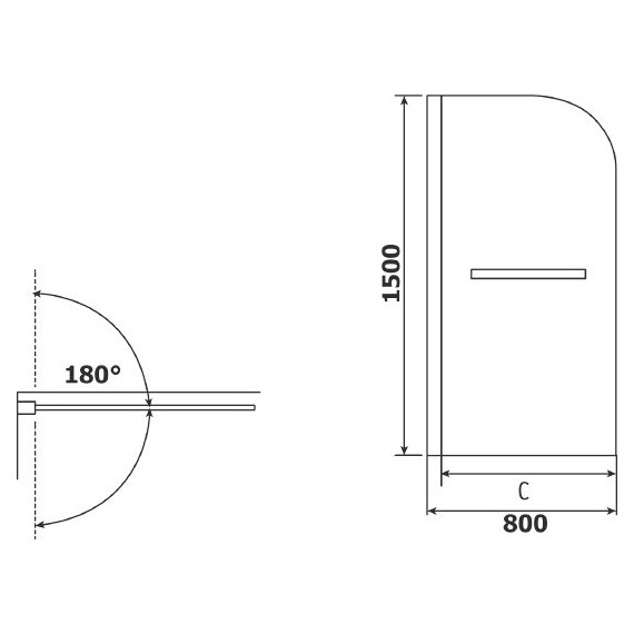 Шторка для ванны RGW SC-06 80 см 03110608-11, хром/прозрачное фото 3