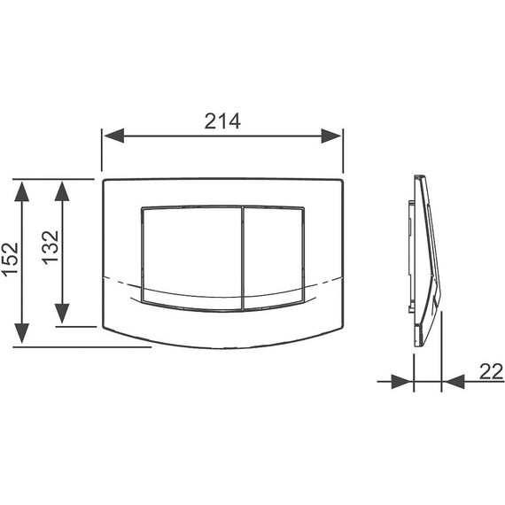 Кнопка смыва TECEambia 9240254, хром глянцевый, клавиши хром матовый фото 2