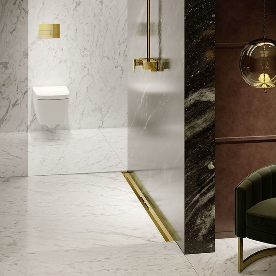 Трап TECEdrainprofile 100 см 671002, нержавеющая сталь, сатин/позолоченный, Цвет производителя: сатин, позолоченный, Размер трапа: 1000 фото 4