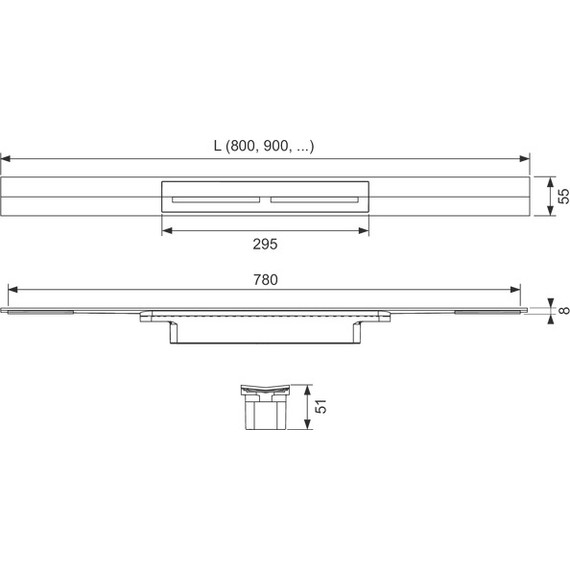 Трап TECEdrainprofile 120 см 671200, нержавеющая сталь, сатин, Цвет производителя: сатин, Размер трапа: 1200 фото 11