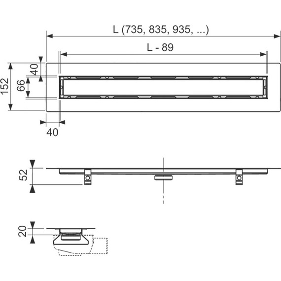 Трап для укладки натурального камня TECEdrainline 120 см 651200, нержавеющая сталь фото 5