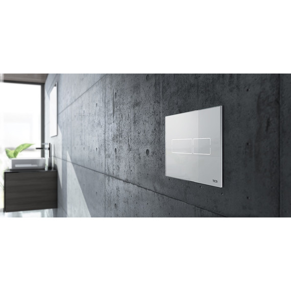 Кнопка смыва TECElux mini 9240960, сенсорная, стекло белое фото 3