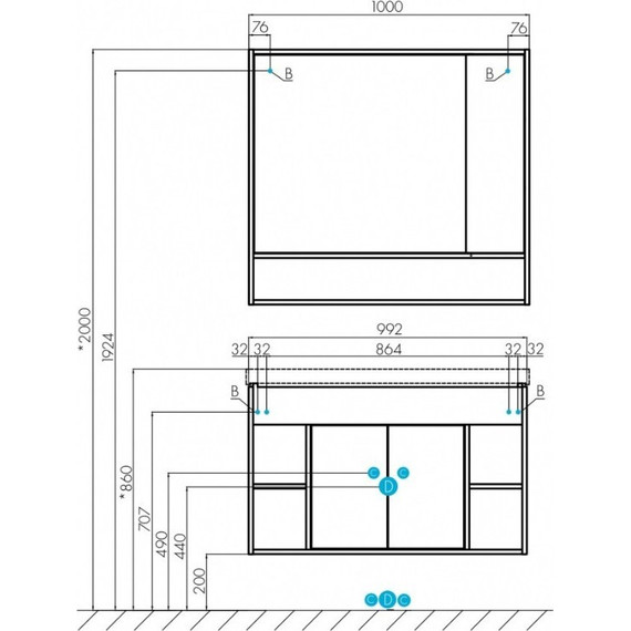 Зеркало-шкаф Акватон Флай 100 см 1A237802FAX10, белый/дуб крафт - 7 Зеркало-шкаф Акватон Флай 100 см 1A237802FAX10, белый/дуб крафт фото 7