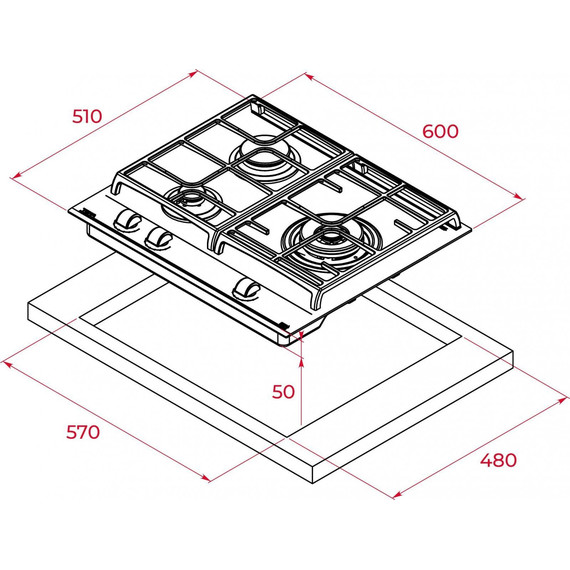 Газовая варочная поверхность Teka Total GZC 63310 XBN Black 112570138 фото 14