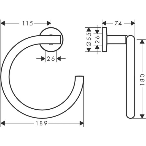Кольцо для полотенца Hansgrohe Logis Universal 41724000 фото 2