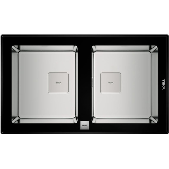 Кухонная мойка Teka Maestro Diamond RS15 2B 86 Black 115030017, чёрное стекло фото 