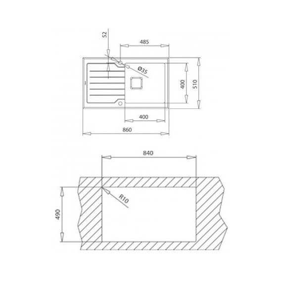 Кухонная мойка Teka Maestro Diamond RS15 1B 1D 86 Black 115100011, чёрное стекло фото 3