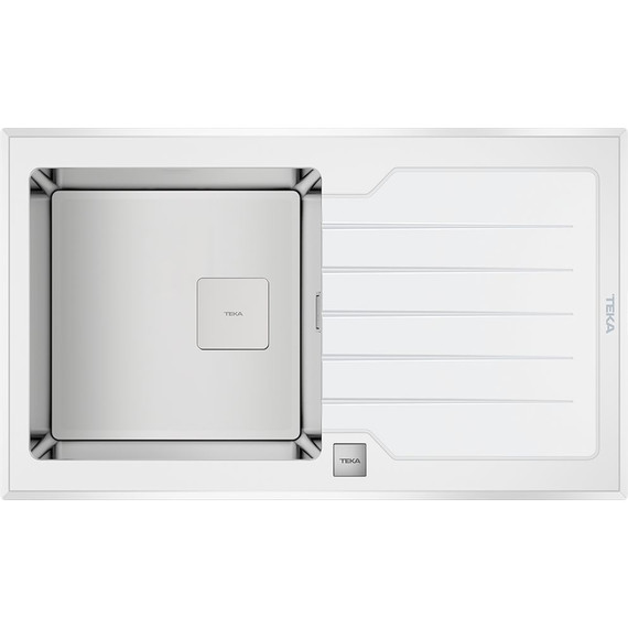 Кухонная мойка Teka Maestro Diamond RS15 1B 1D 86 White 115100012, белое стекло фото 