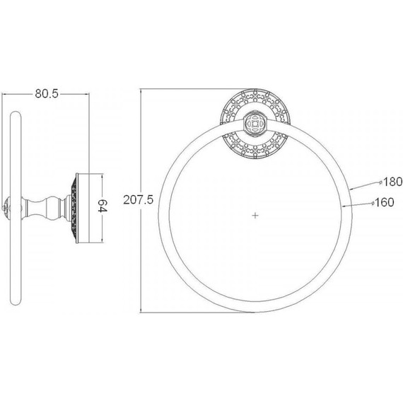 Кольцо для полотенца Bronze de luxe Windsor K25004, цвет бронза - 2 Кольцо для полотенца Bronze de luxe Windsor K25004, цвет бронза фото 2