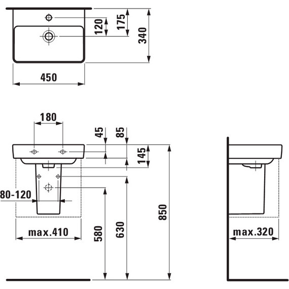 Раковина подвесная Laufen Pro S 45 см 8.1596.1.000.104.1 - 9 Раковина подвесная Laufen Pro S 45 см 8.1596.1.000.104.1 фото 9