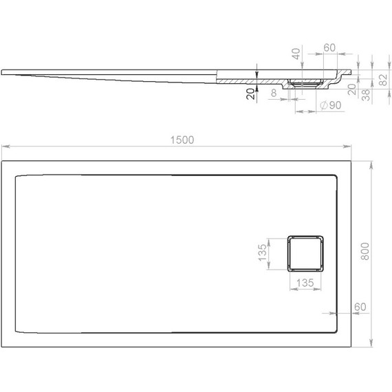 Поддон Salini Capri 150х80 см 120221M (S-Stone) матовый  - 7 Поддон Salini Capri 150х80 см 120221M (S-Stone) матовый  фото 7