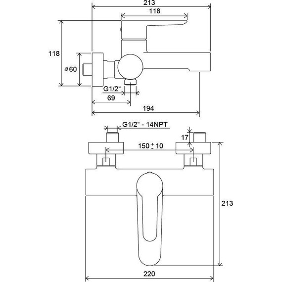 Смеситель для ванны Ravak Puri X070115 - 11 Смеситель для ванны Ravak Puri X070115 фото 11