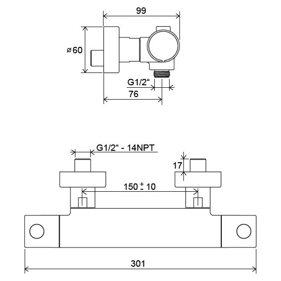 Смеситель для душа с термостатом Ravak Puri X070116 фото 10