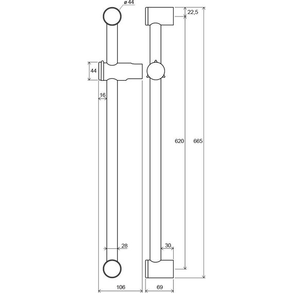 Душевая штанга Ravak 60 см X07P012 - 5 Душевая штанга Ravak 60 см X07P012 фото 5