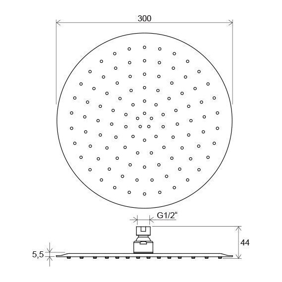 Верхний душ Ravak Slim, Chrome X07P336 фото 2